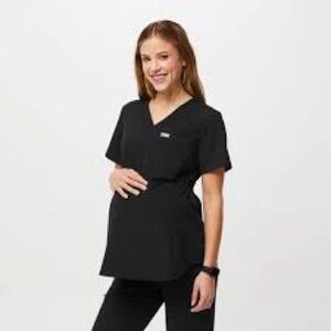 Figs Octavia Maternity Top, Black - Medium